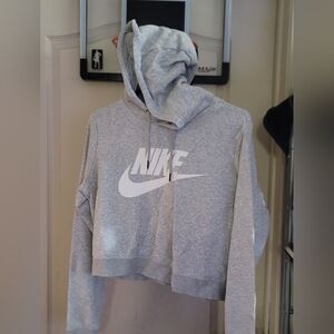 Nike Gray Cropped Hoodie